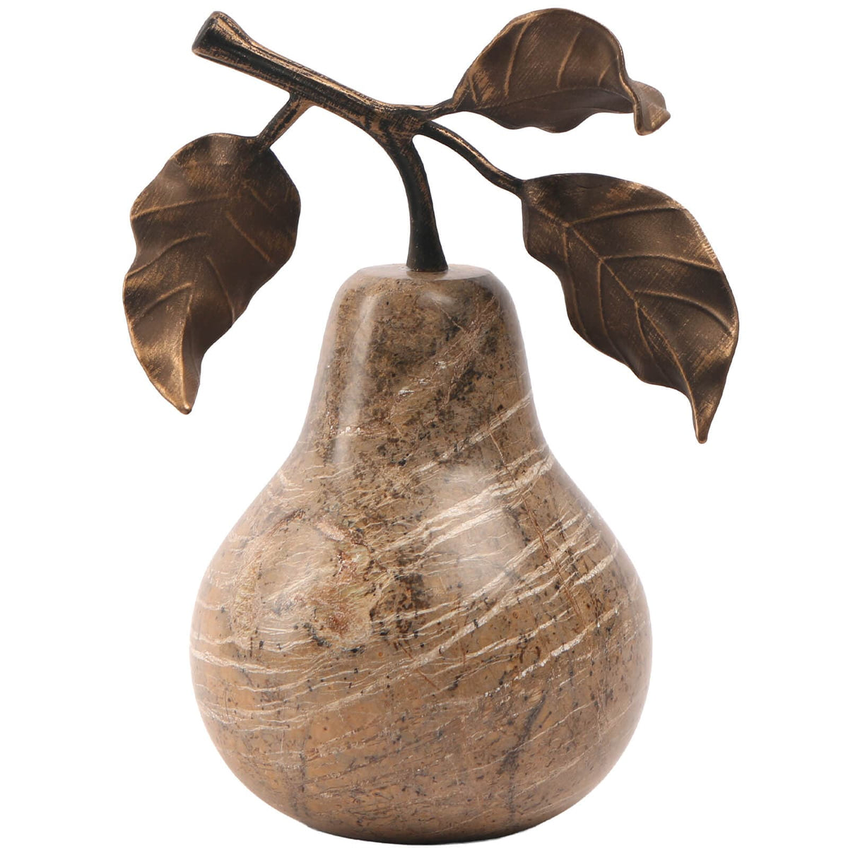 Keiichi Accessories Pear Ornament in Brown Marble House of Isabella UK