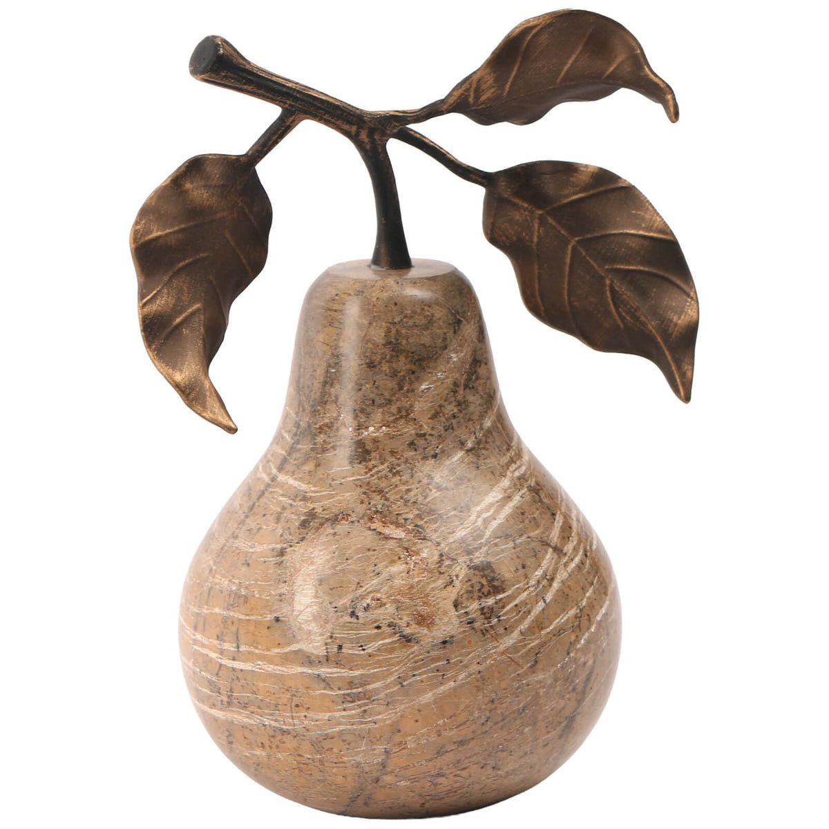Keiichi Accessories Pear Ornament in Brown Marble House of Isabella UK
