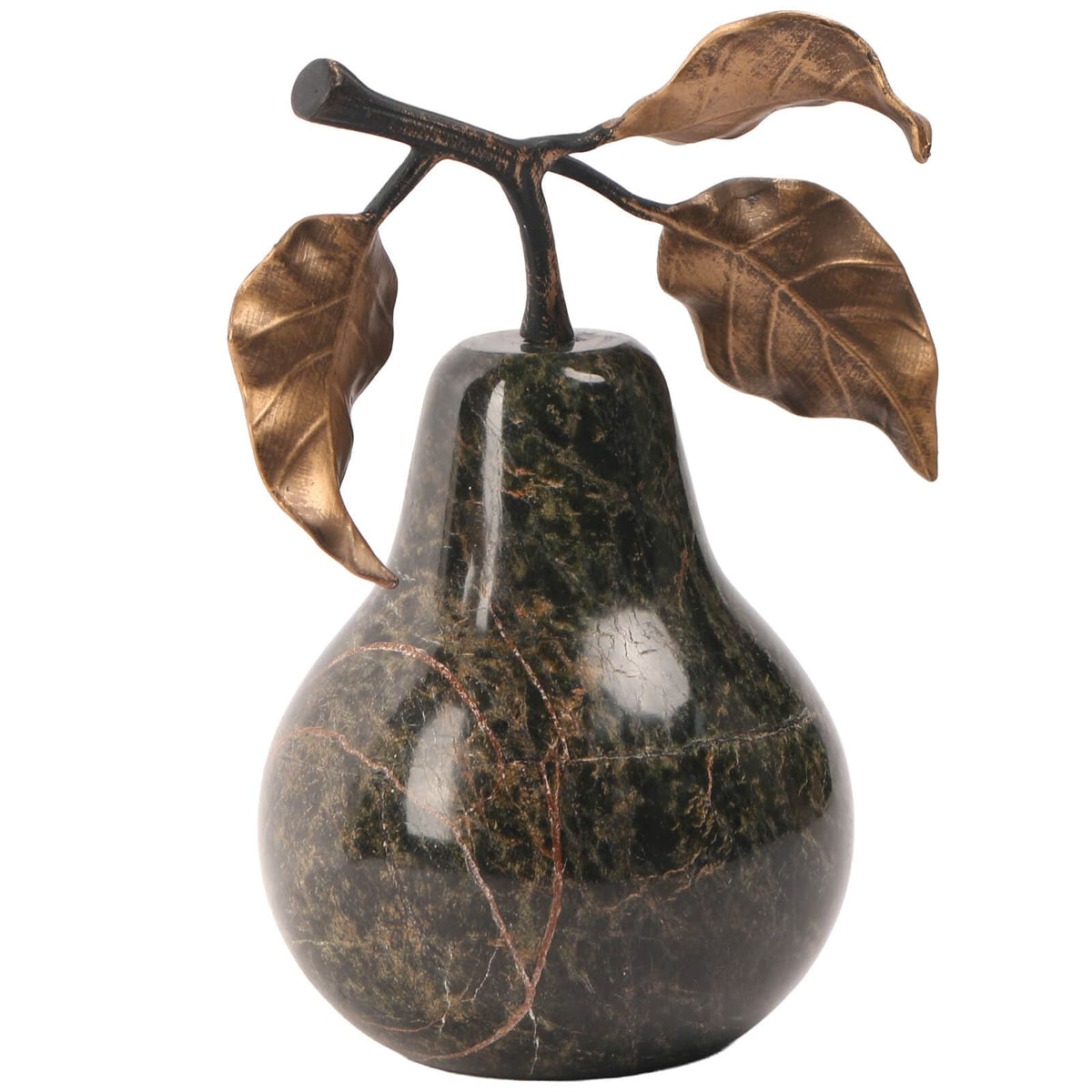 Keiichi Accessories Pear Ornament in Forest Green Marble House of Isabella UK