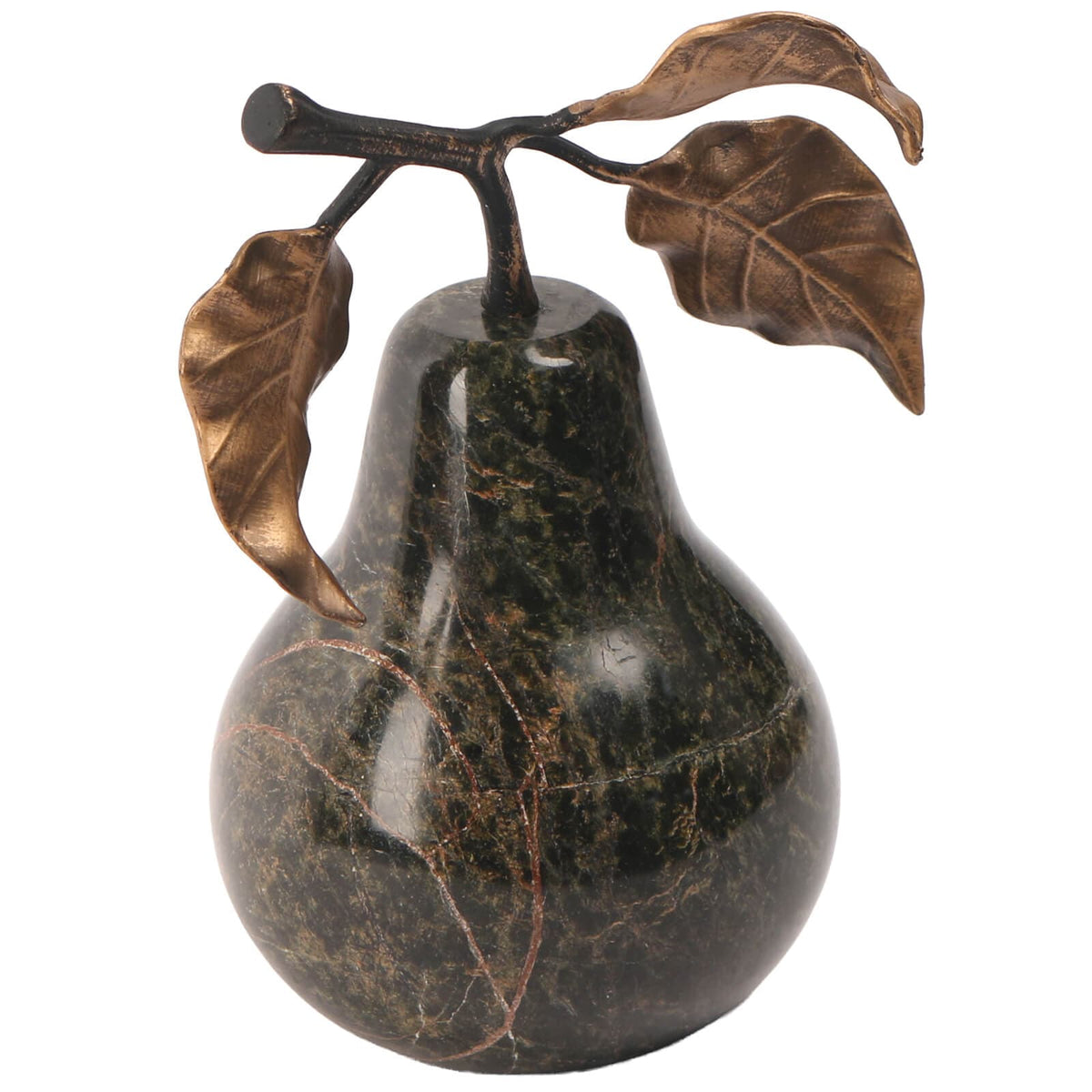 Keiichi Accessories Pear Ornament in Forest Green Marble House of Isabella UK