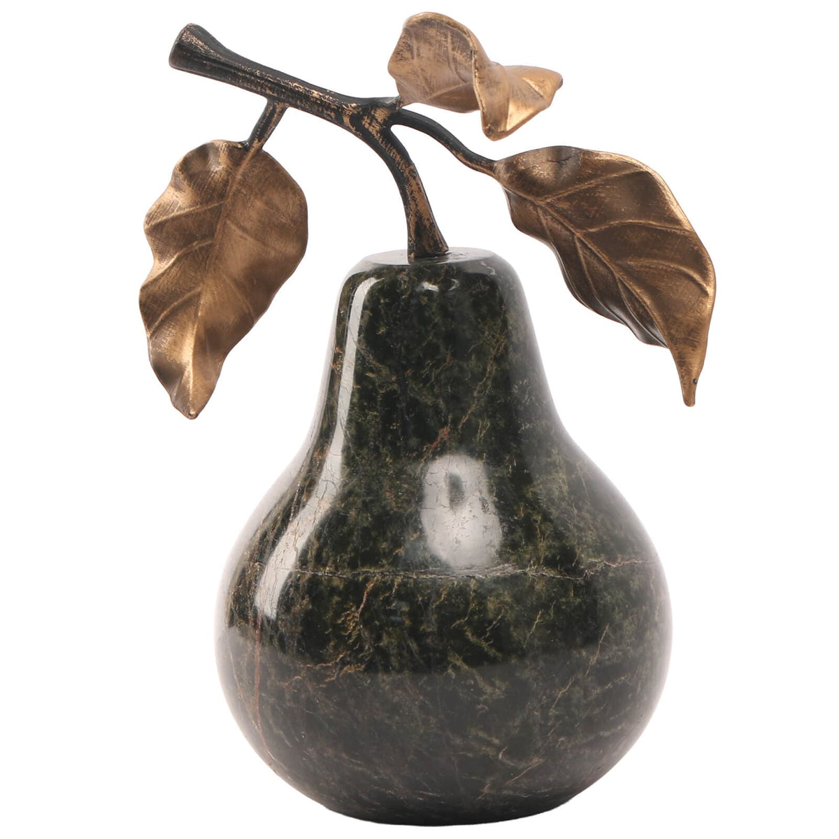 Keiichi Accessories Pear Ornament in Forest Green Marble House of Isabella UK