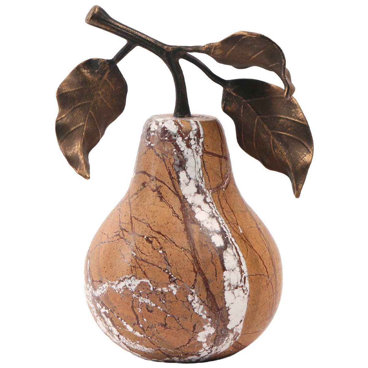 Keiichi Accessories Pear Ornament in Golden Bronze Marble House of Isabella UK