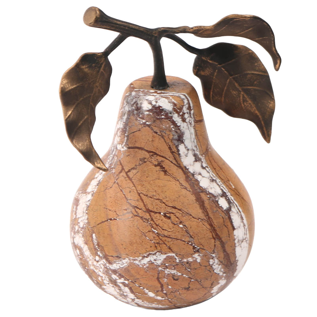 Keiichi Accessories Pear Ornament in Golden Bronze Marble House of Isabella UK