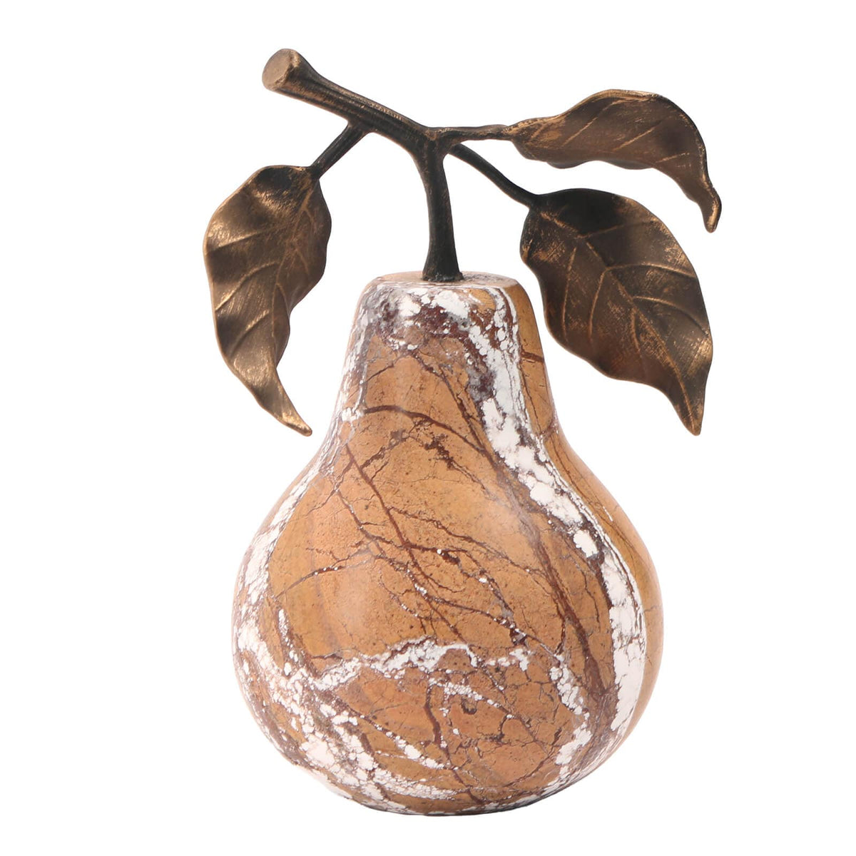 Keiichi Accessories Pear Ornament in Golden Bronze Marble House of Isabella UK