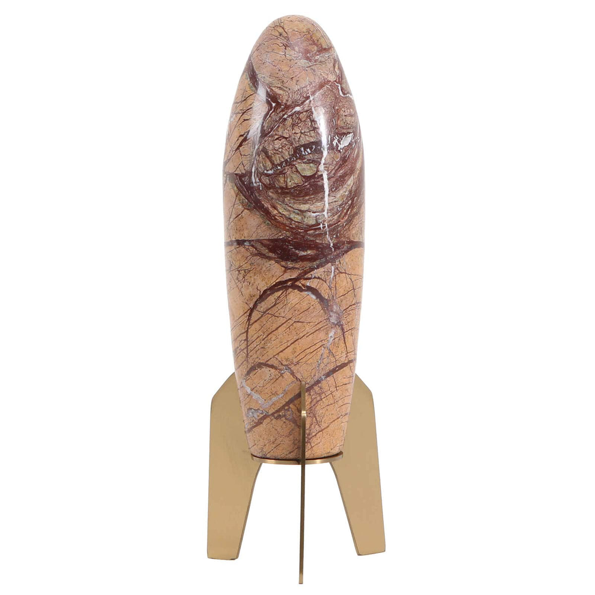 Keiichi Accessories Rocket Sculpture in Brown Marble - Small House of Isabella UK