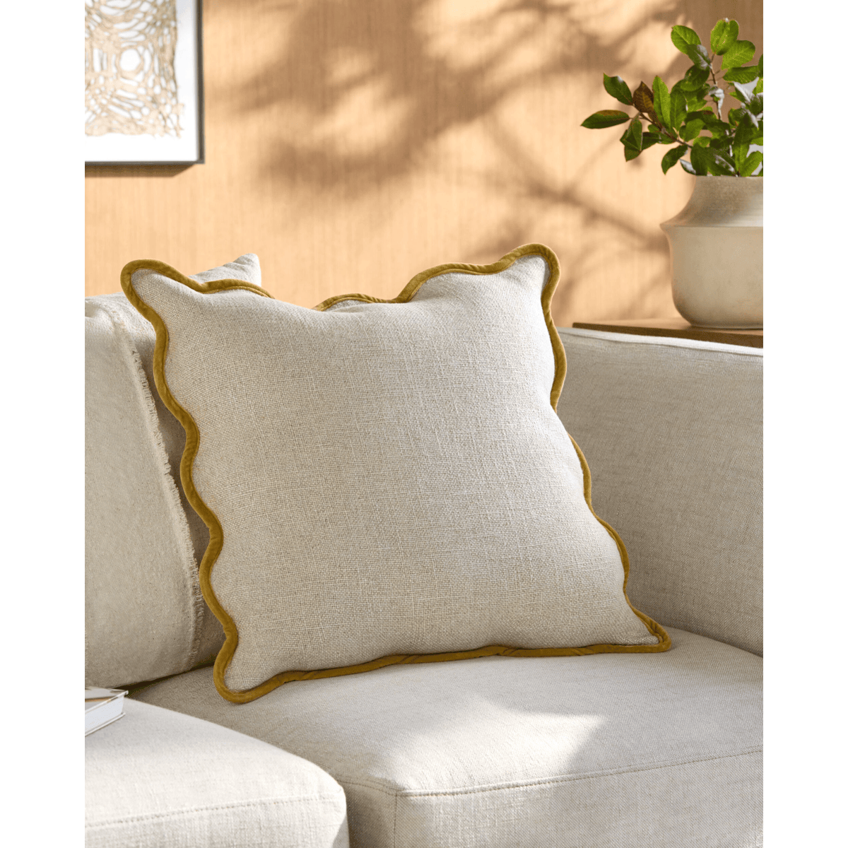 Keiichi Decor Caliza Woven Cushion in Mustard - 51 x 51 cm House of Isabella UK