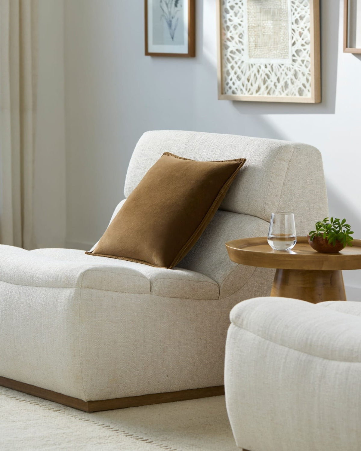 Keiichi Decor Cotton Velvet Cushion in Bronze - 51 x 51 cm House of Isabella UK