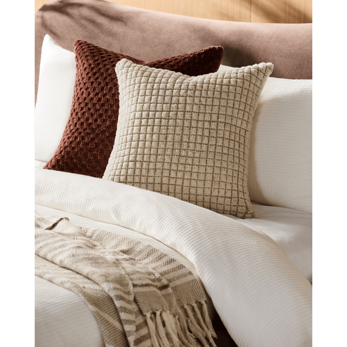 Keiichi Decor Novoli Hand Woven Cushion in Natural - 51 x 51 cm House of Isabella UK