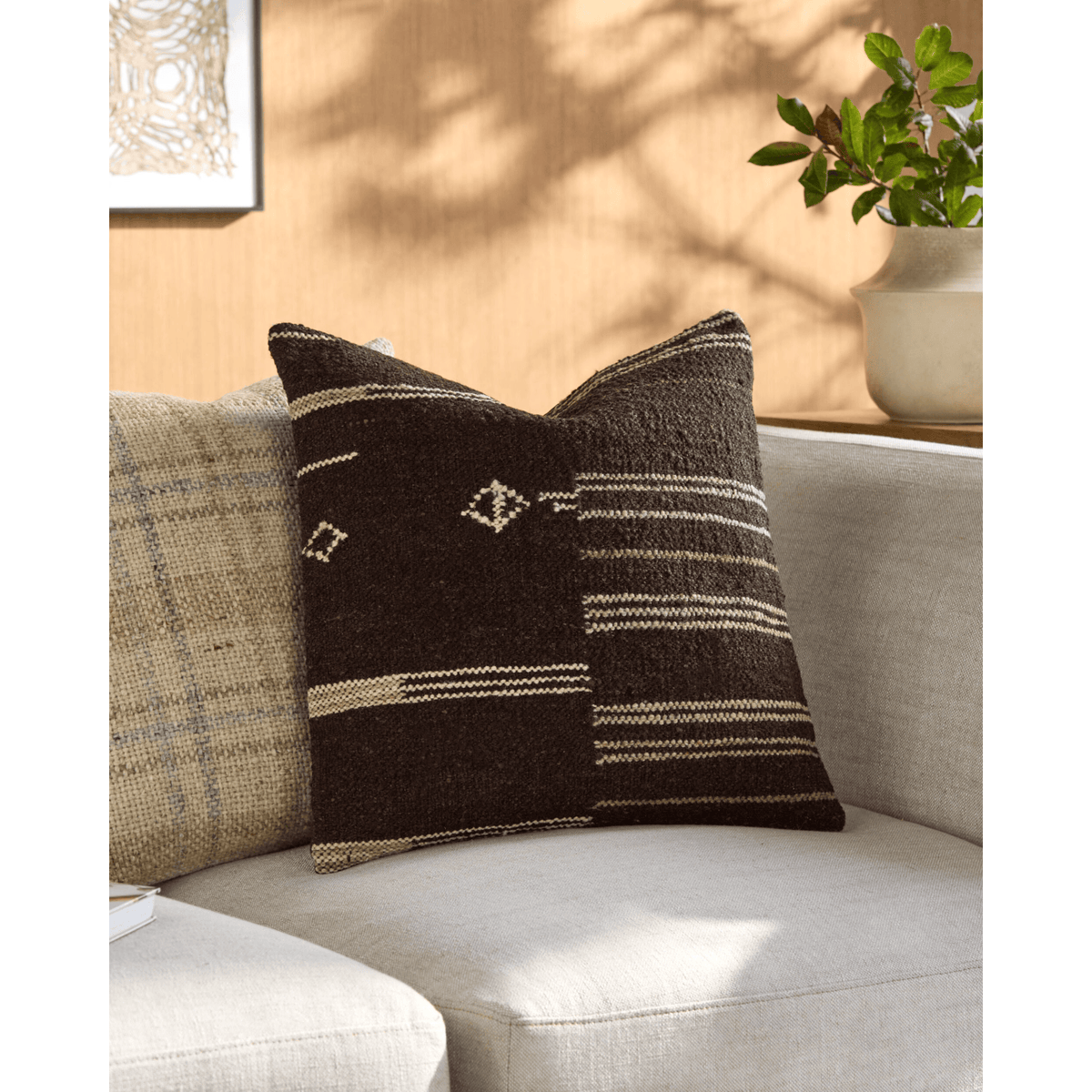 Keiichi Decor Solea Hand Woven Cushion in Dark - 51 x 51 cm House of Isabella UK