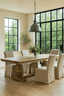 Keiichi Dining Bath Extending Oak Parquet Dining Table 180-280cm House of Isabella UK