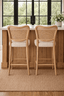 Keiichi Dining Chadlington Rattan and Natural Linen Counter Stool House of Isabella UK