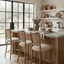 Keiichi Dining Chadlington Rattan and Natural Linen Counter Stool House of Isabella UK