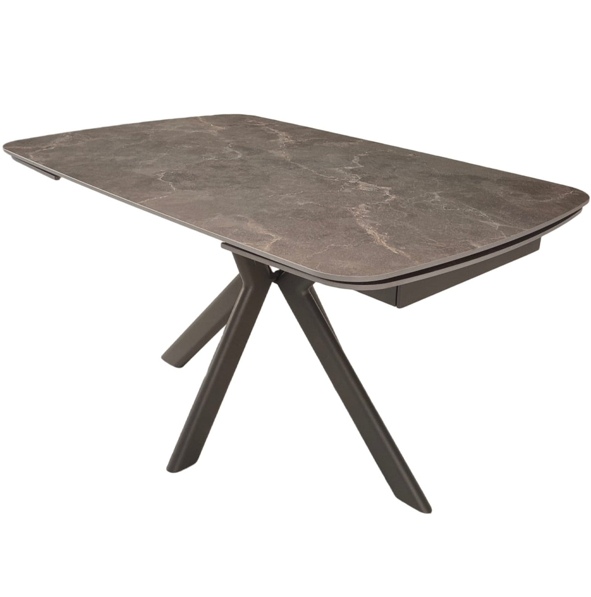 Keiichi Dining Cote Extending Dining Table in Latte Stone Ceramic - 140-200cm House of Isabella UK