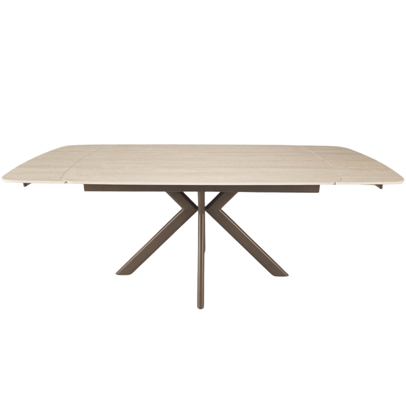 Keiichi Dining Cote Extending Dining Table in Travertine Ceramic - 140-200cm House of Isabella UK