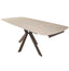 Keiichi Dining Cote Extending Dining Table in Travertine Ceramic - 140-200cm House of Isabella UK