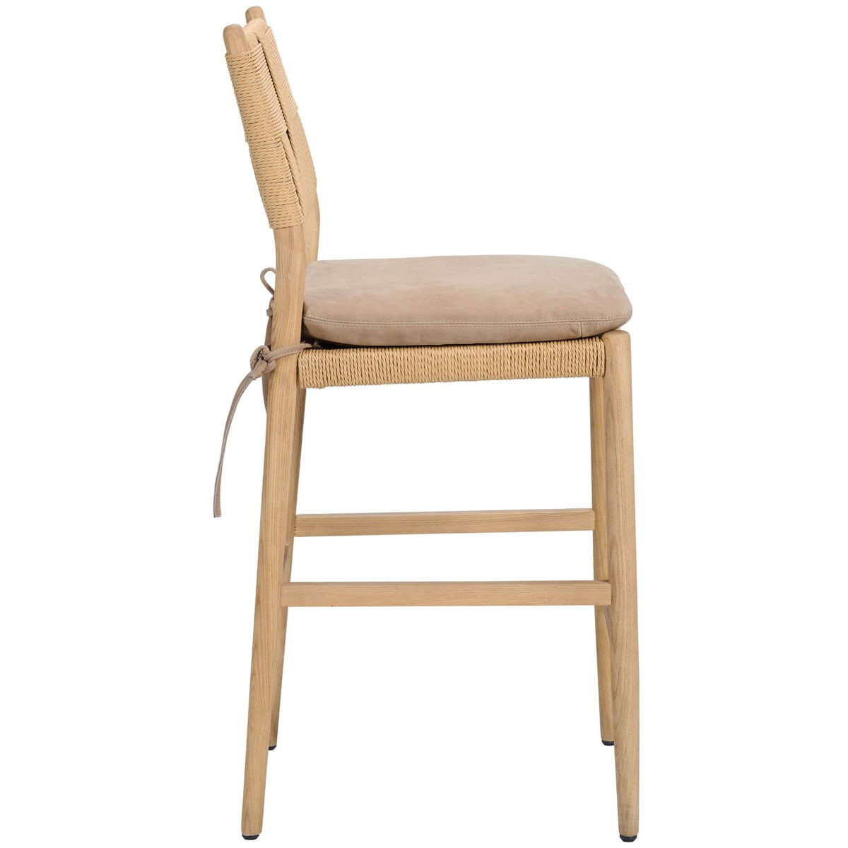 Keiichi Dining Radford Counter Stool with Leather Seat Cushion House of Isabella UK