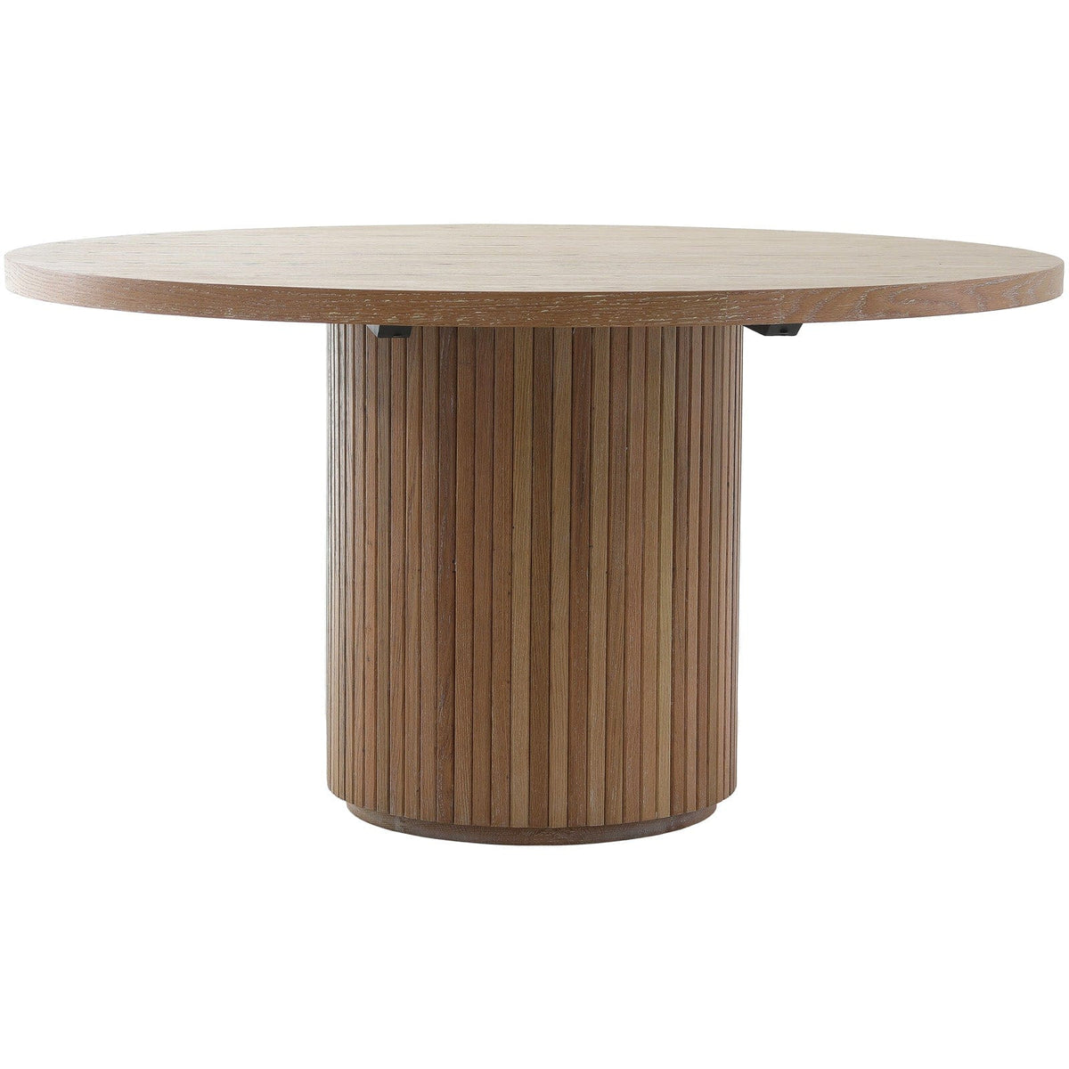 Keiichi Dining Reeded Oak Round Dining Table House of Isabella UK