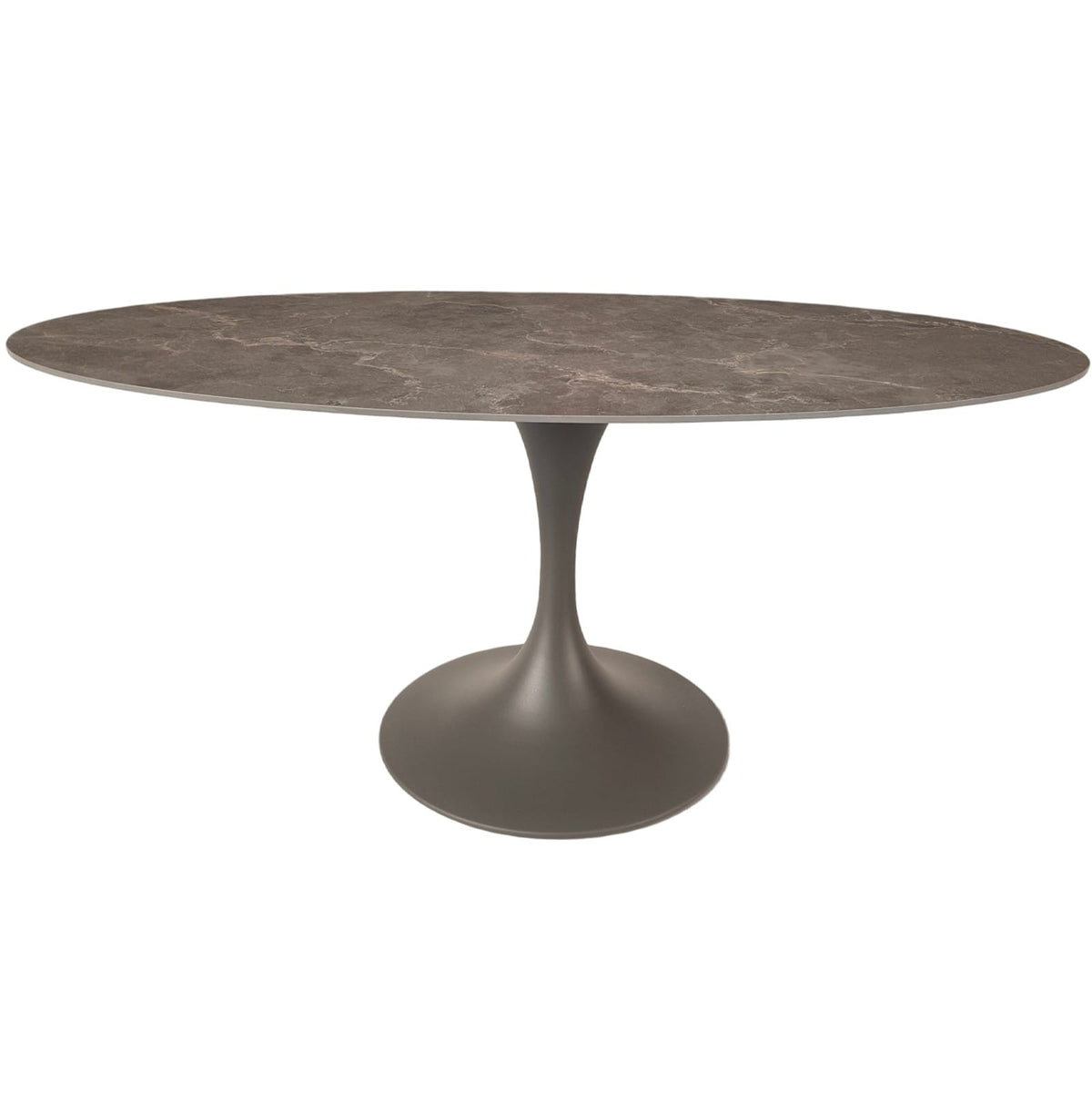 Keiichi Dining Sutton Oval Dining Table in Latte Stone Ceramic - 180cm House of Isabella UK