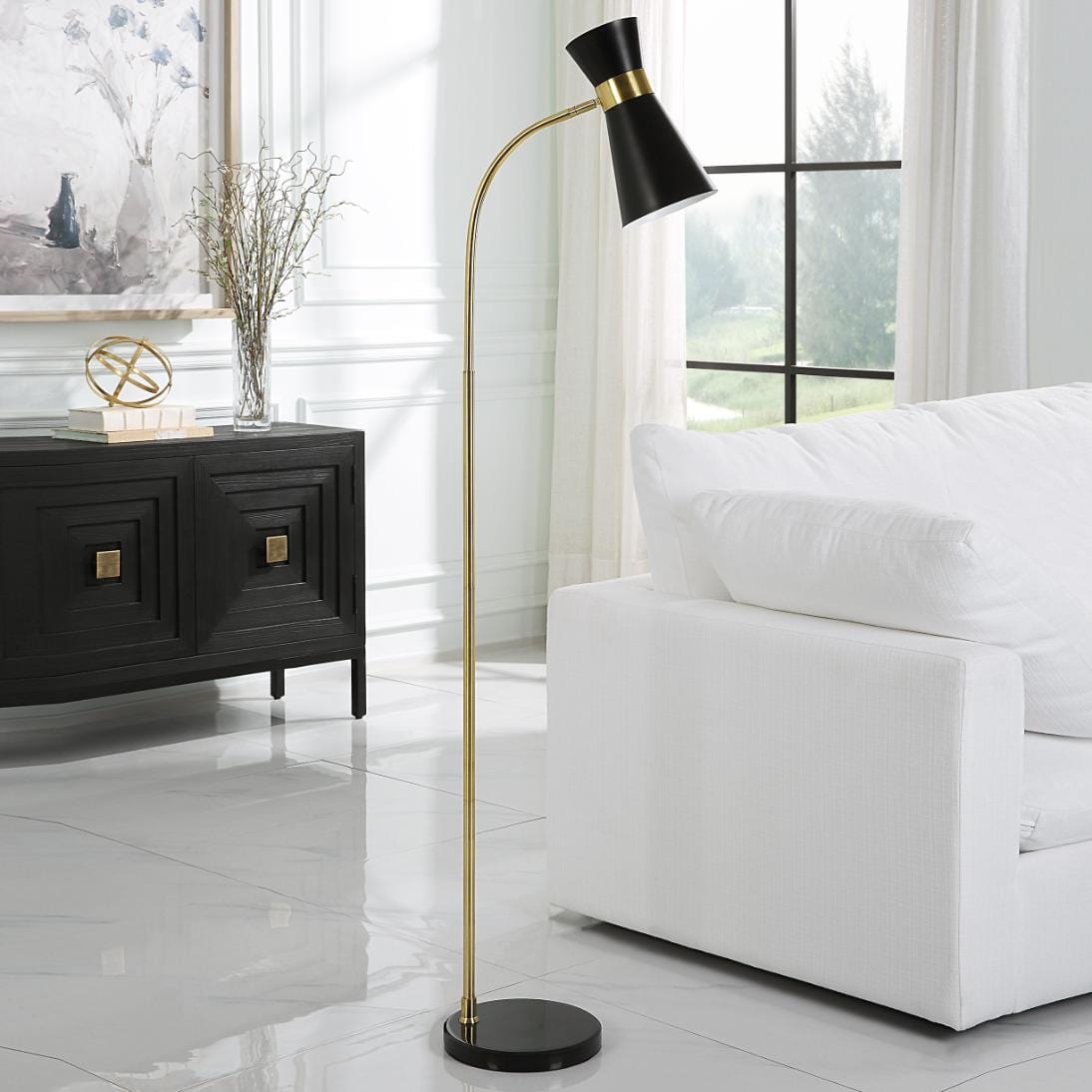 Keiichi Lighting Ambrose Floor Lamp Black House of Isabella UK