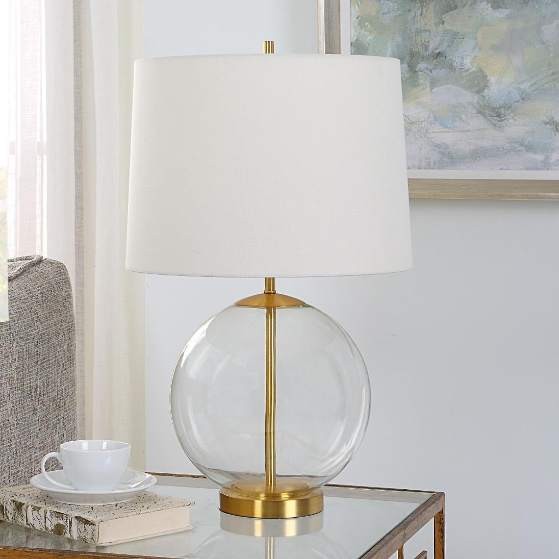 Keiichi Lighting Clear Globe Table Lamp House of Isabella UK