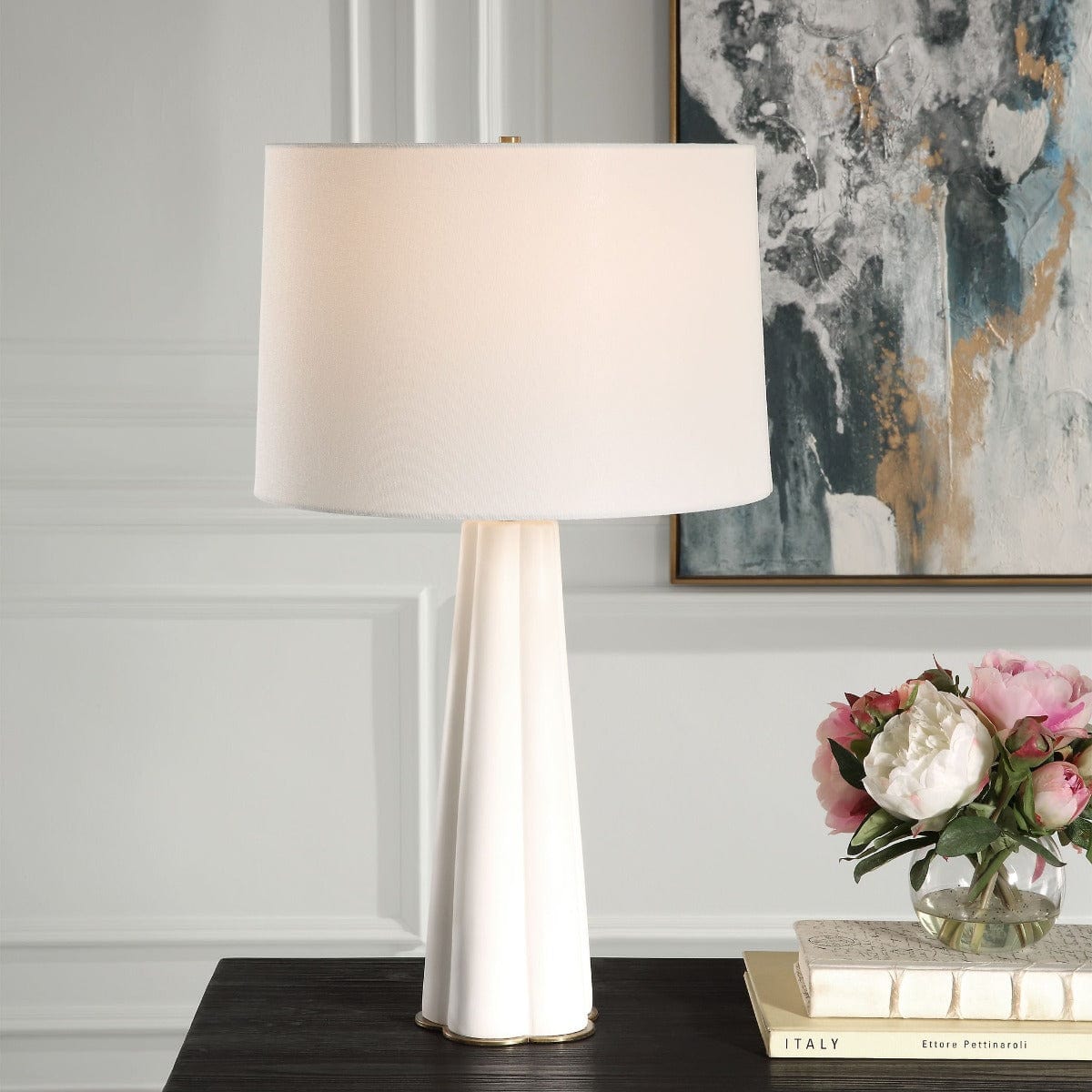 Keiichi Lighting Darcy Table Lamp | Marble & Brass House of Isabella UK