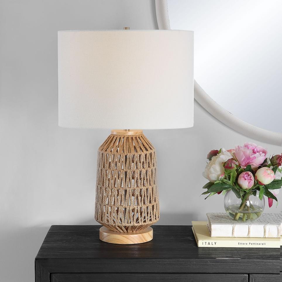 Keiichi Lighting Natural Woven Table Lamp House of Isabella UK
