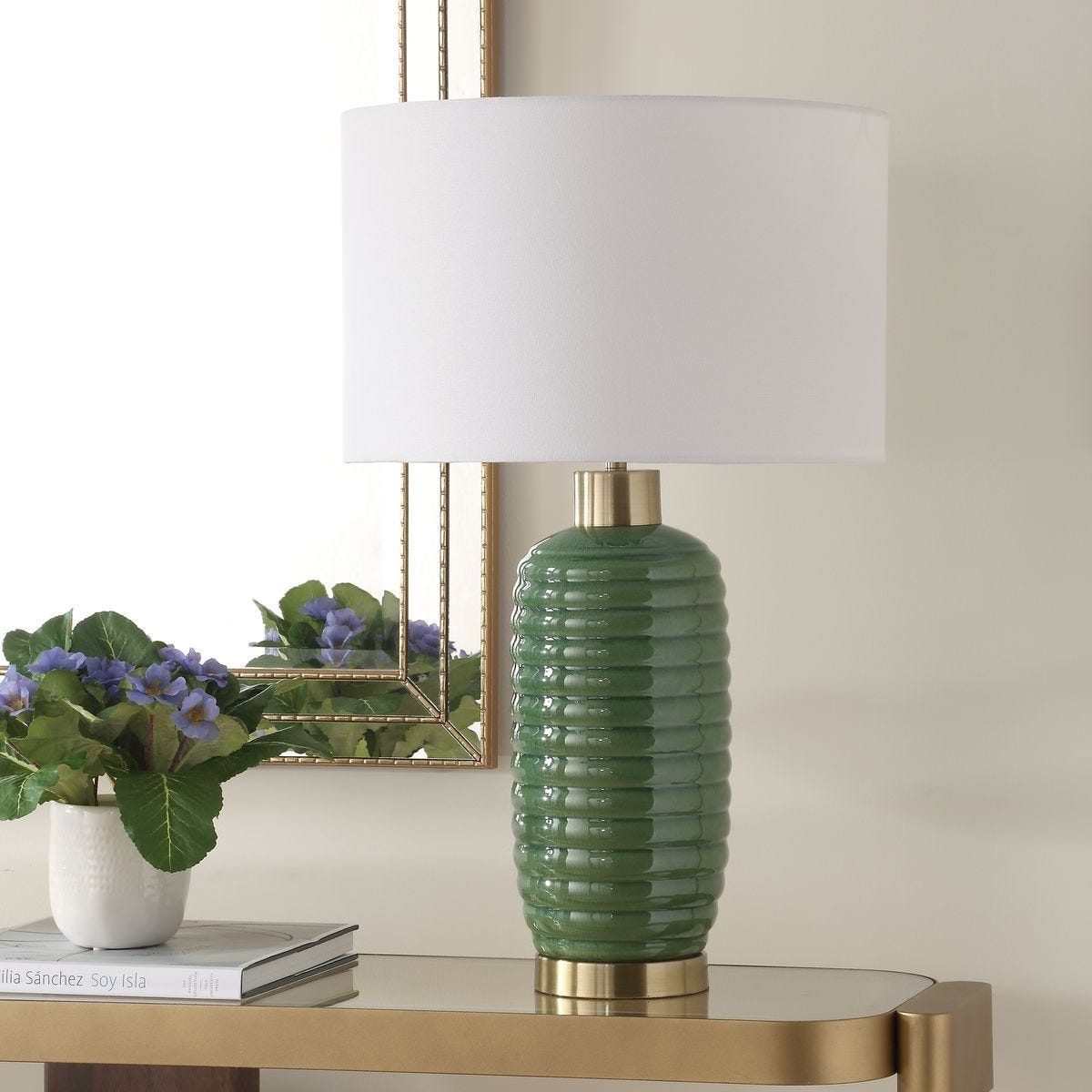 Keiichi Lighting Oakley Table Lamp in Green House of Isabella UK