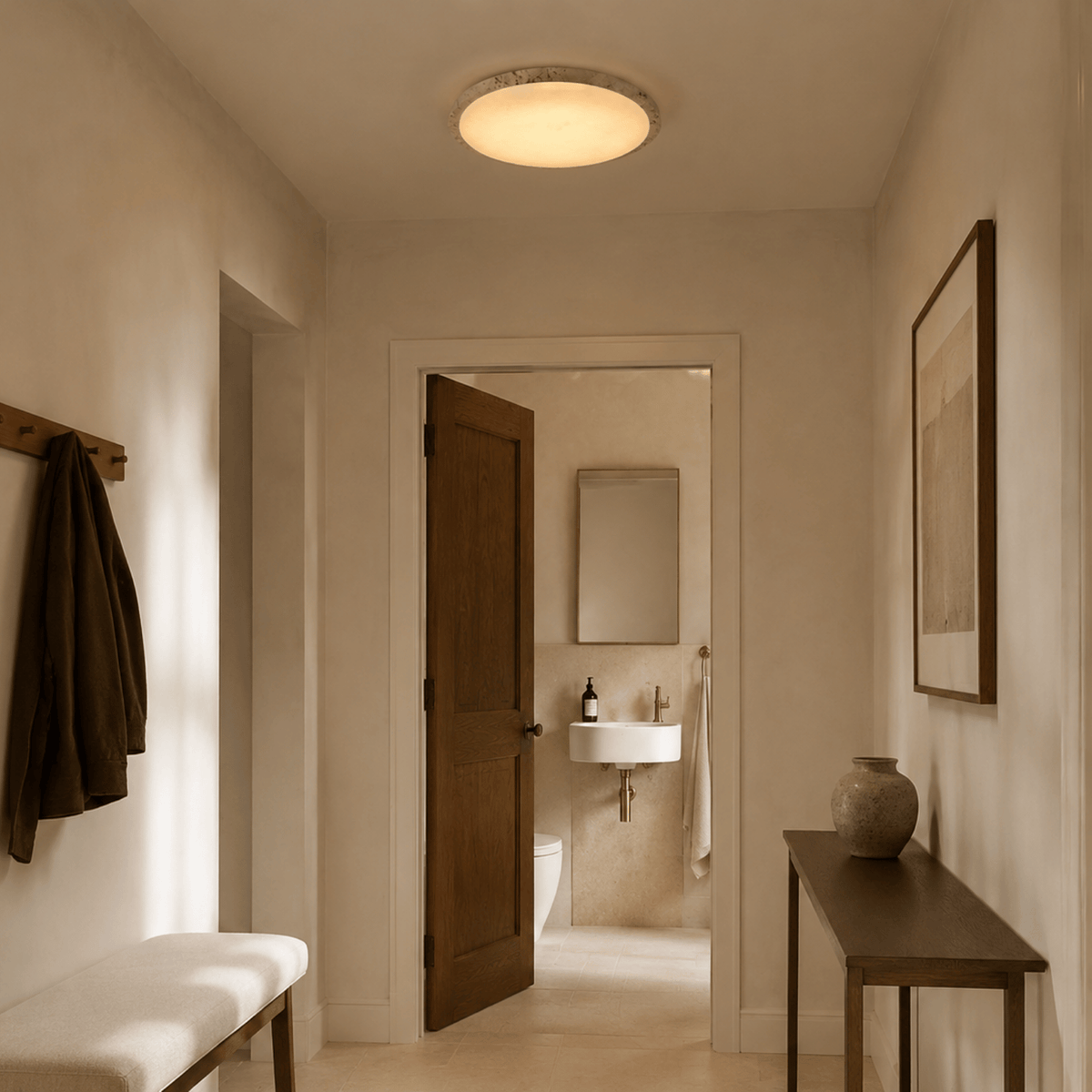 Keiichi Lighting Roland Alabaster Ceiling Light House of Isabella UK