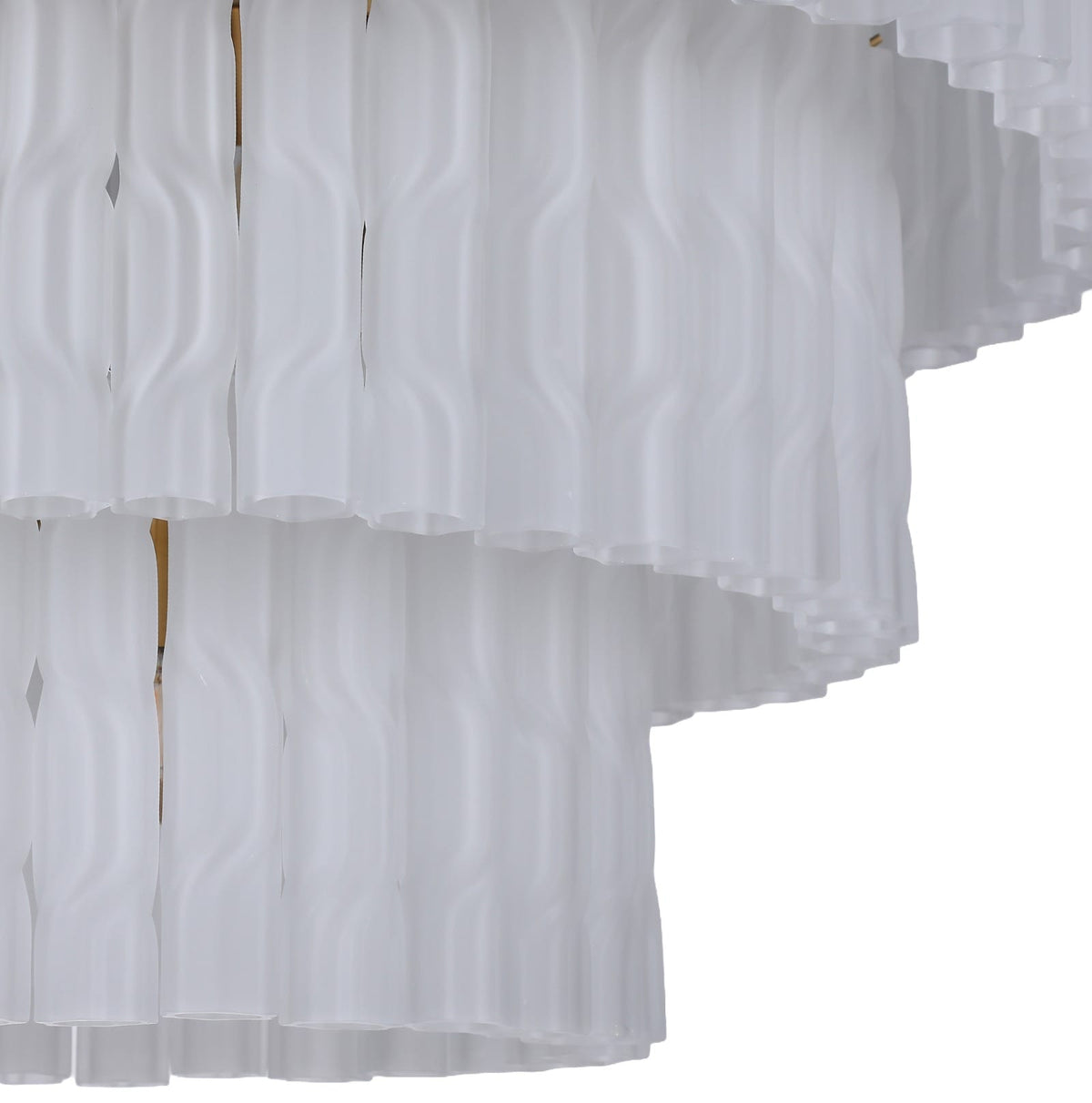 Keiichi Lighting Twisted Frost Glass Chandelier - Large House of Isabella UK