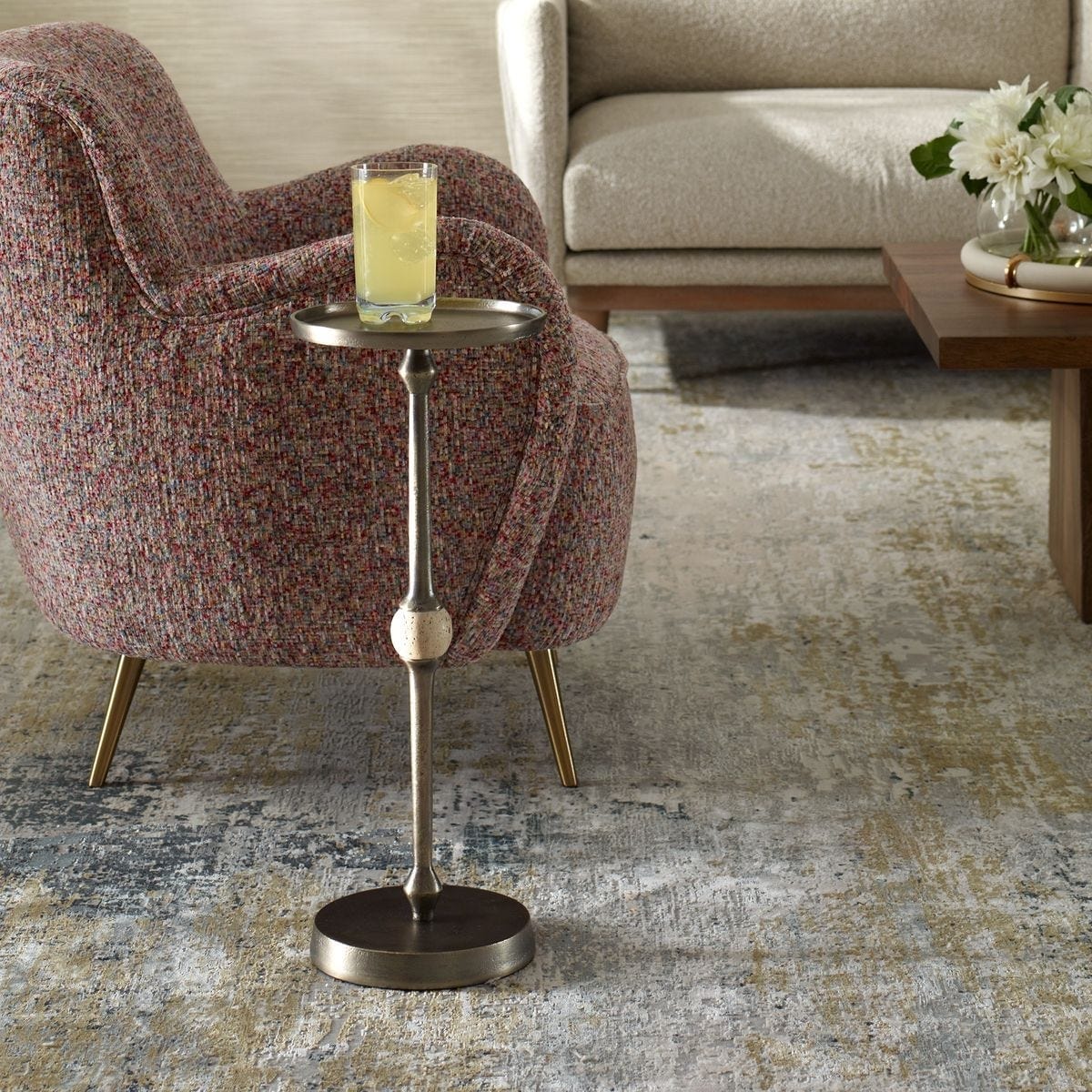 Keiichi Living Arthur Dark Bronze Side Table House of Isabella UK