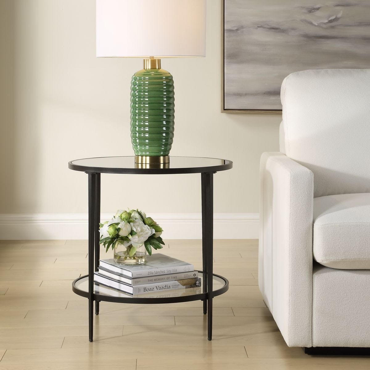 Keiichi Living Asher Round Black Side Table House of Isabella UK