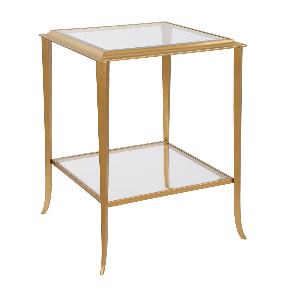 Keiichi Living Austen Square Gold Leaf Side Table House of Isabella UK