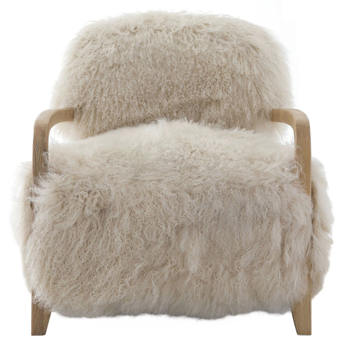 Keiichi Living Baaarb Accent Chair in Natural Long Sheepskin House of Isabella UK