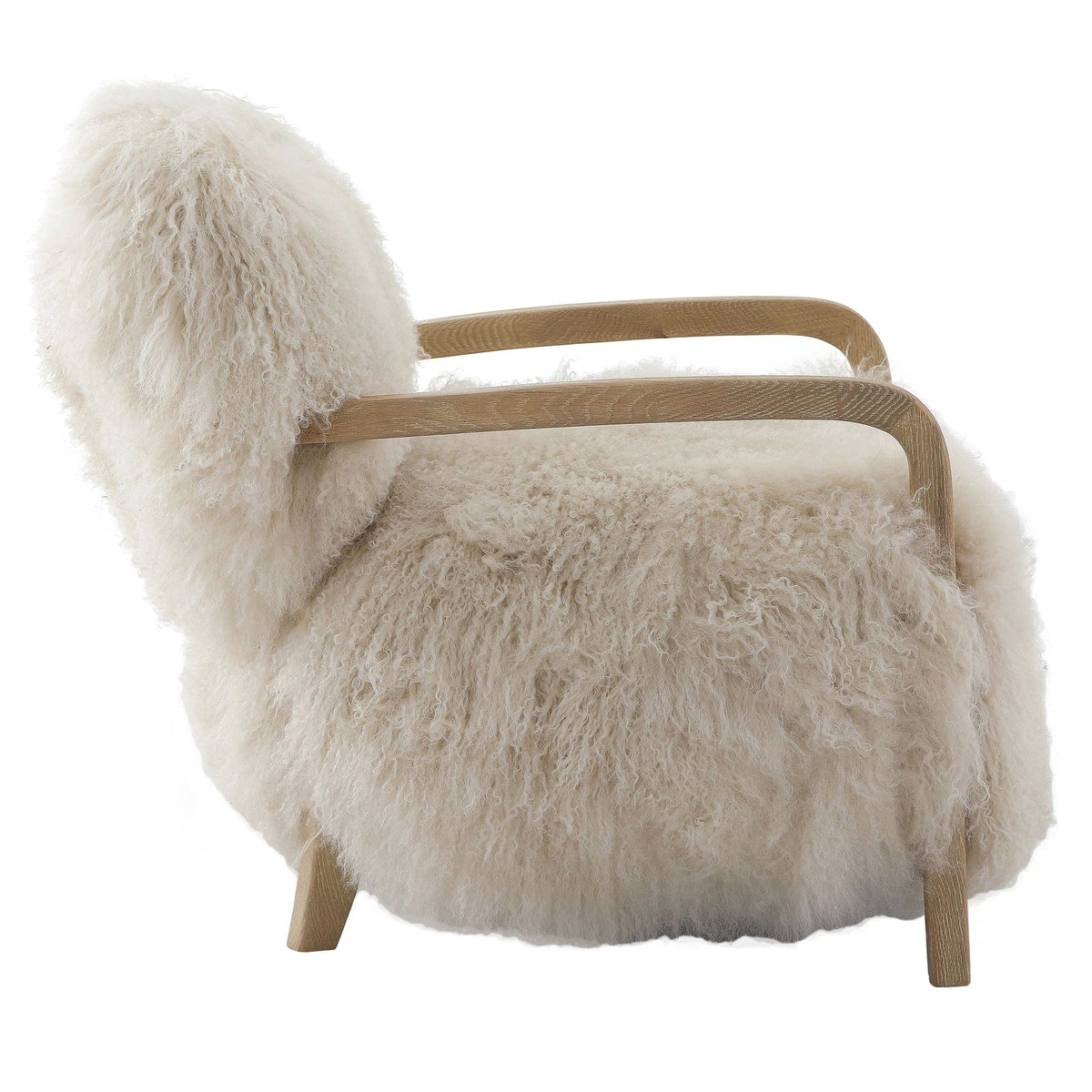 Keiichi Living Baaarb Accent Chair in Natural Long Sheepskin House of Isabella UK