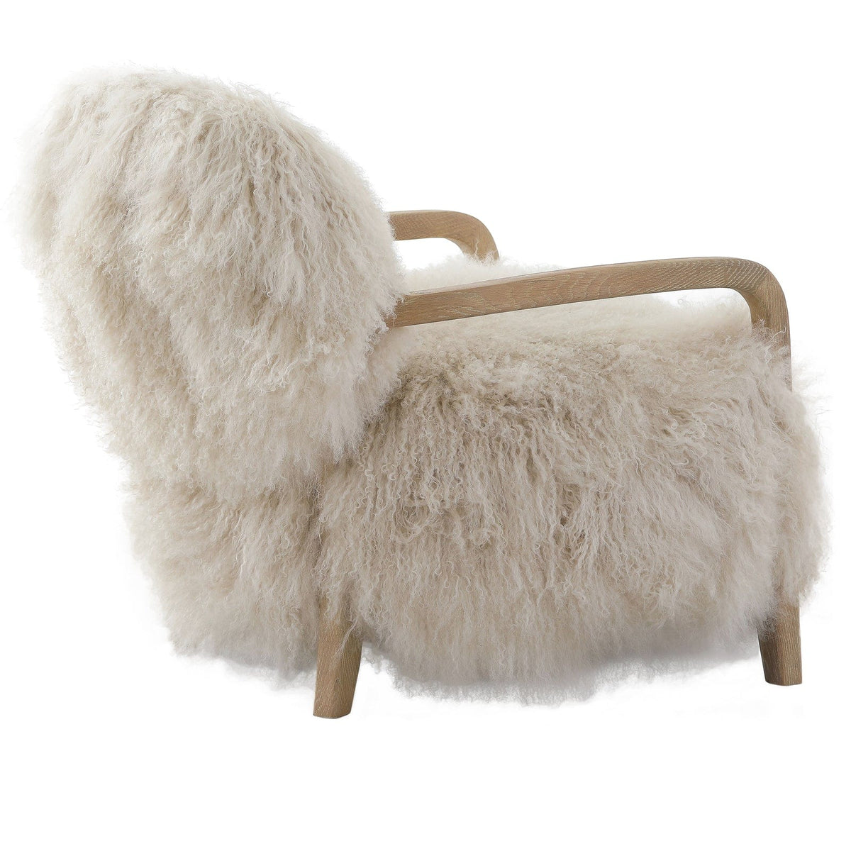 Keiichi Living Baaarb Accent Chair in Natural Long Sheepskin House of Isabella UK