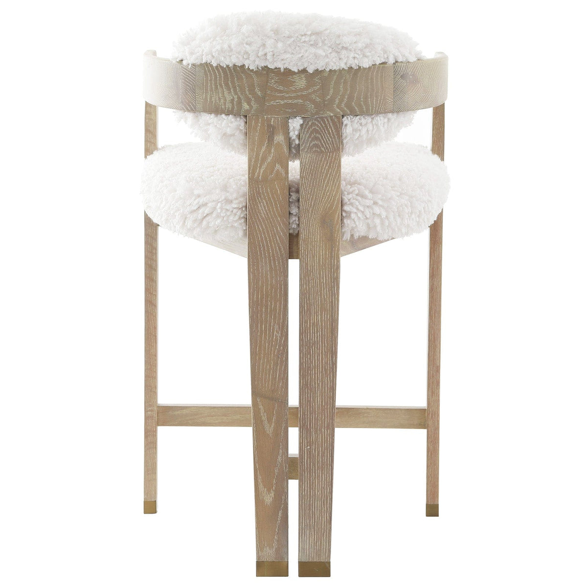 Keiichi Living Baaarb Counter Stool in Faux Sheepskin House of Isabella UK