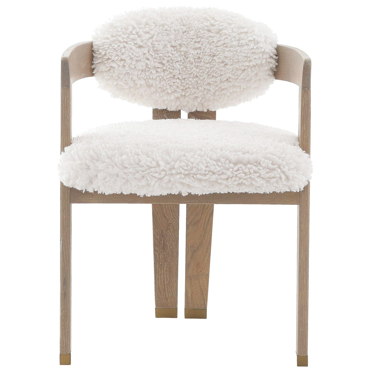 Keiichi Living Baaarb Dining Chair in Faux Sheepskin House of Isabella UK