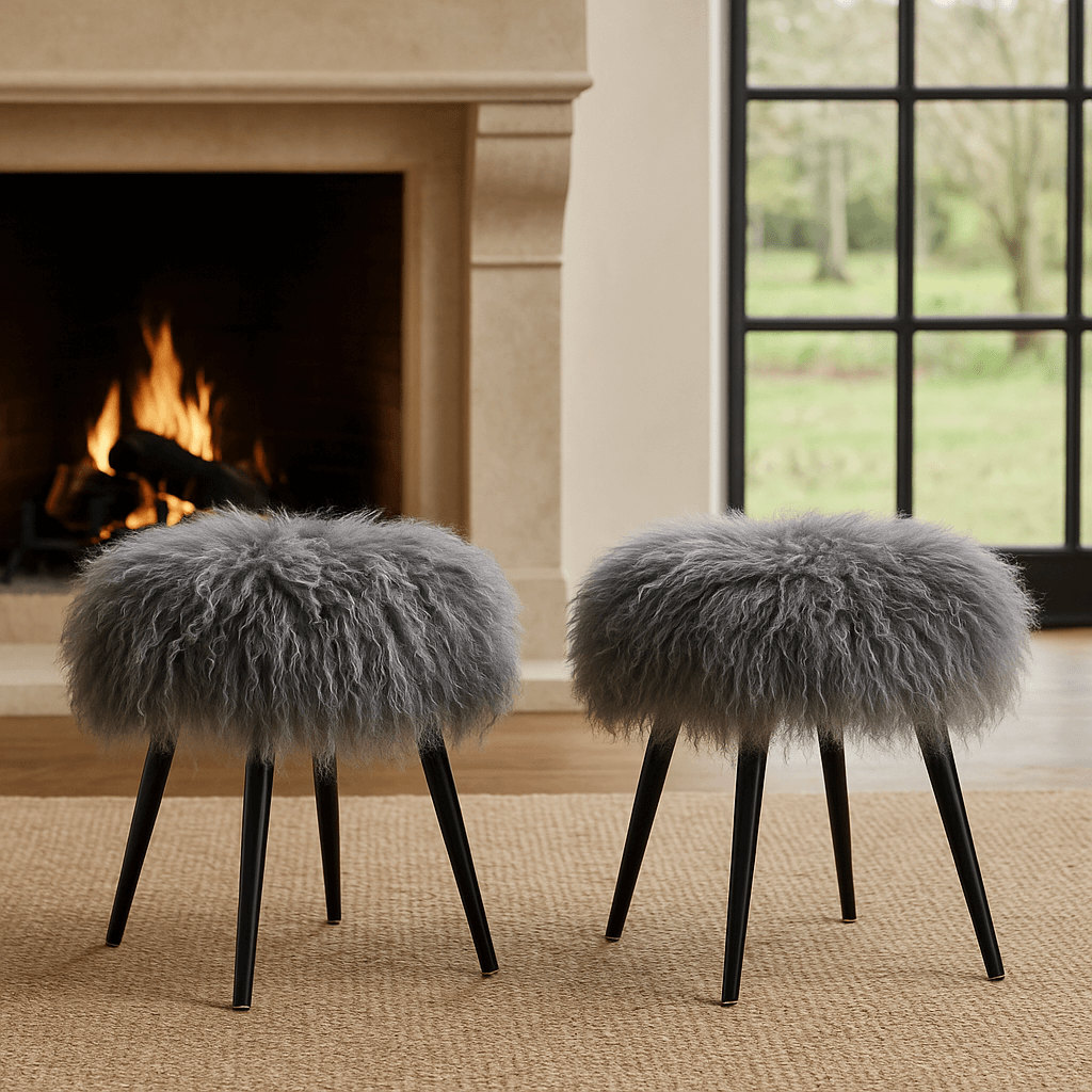 Keiichi Living Baaarb Ottoman Grey House of Isabella UK