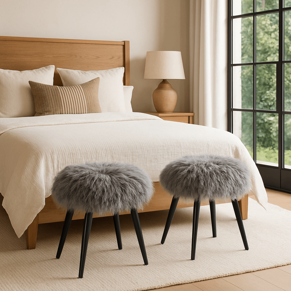 Keiichi Living Baaarb Stool in Grey House of Isabella UK