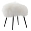 Keiichi Living Baaarb Stool in White Faux Sheepskin House of Isabella UK