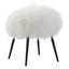 Keiichi Living Baaarb Stool in White Faux Sheepskin House of Isabella UK