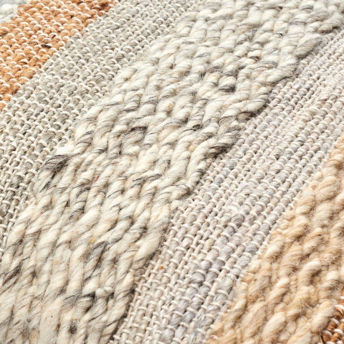 Keiichi Living Boundary Woven Cushion in Soft Grey - 51 x 51 cm House of Isabella UK