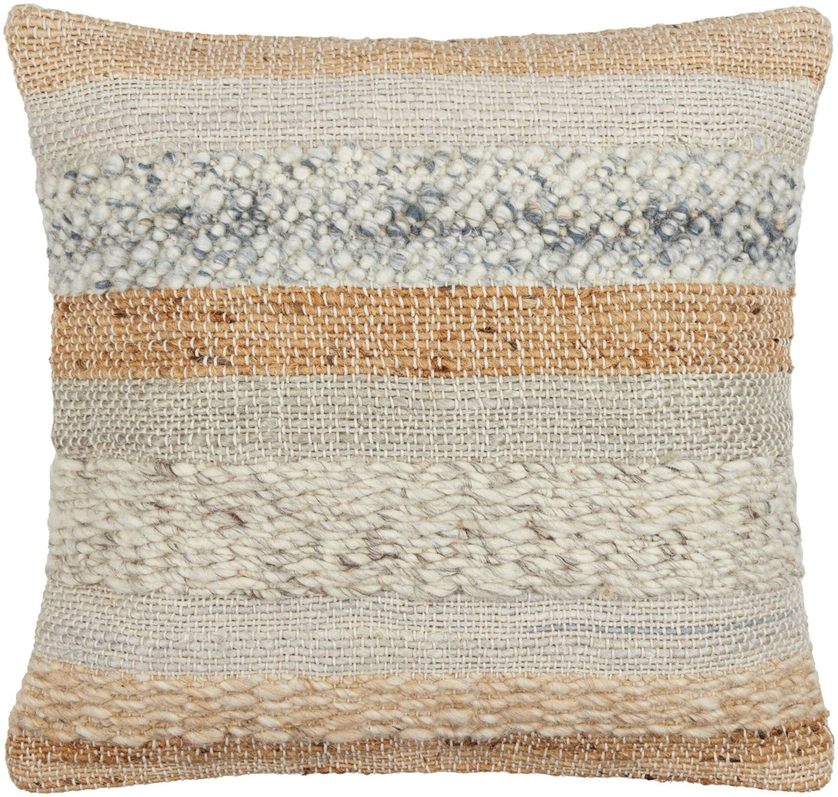 Keiichi Living Boundary Woven Cushion in Soft Grey - 51 x 51 cm House of Isabella UK