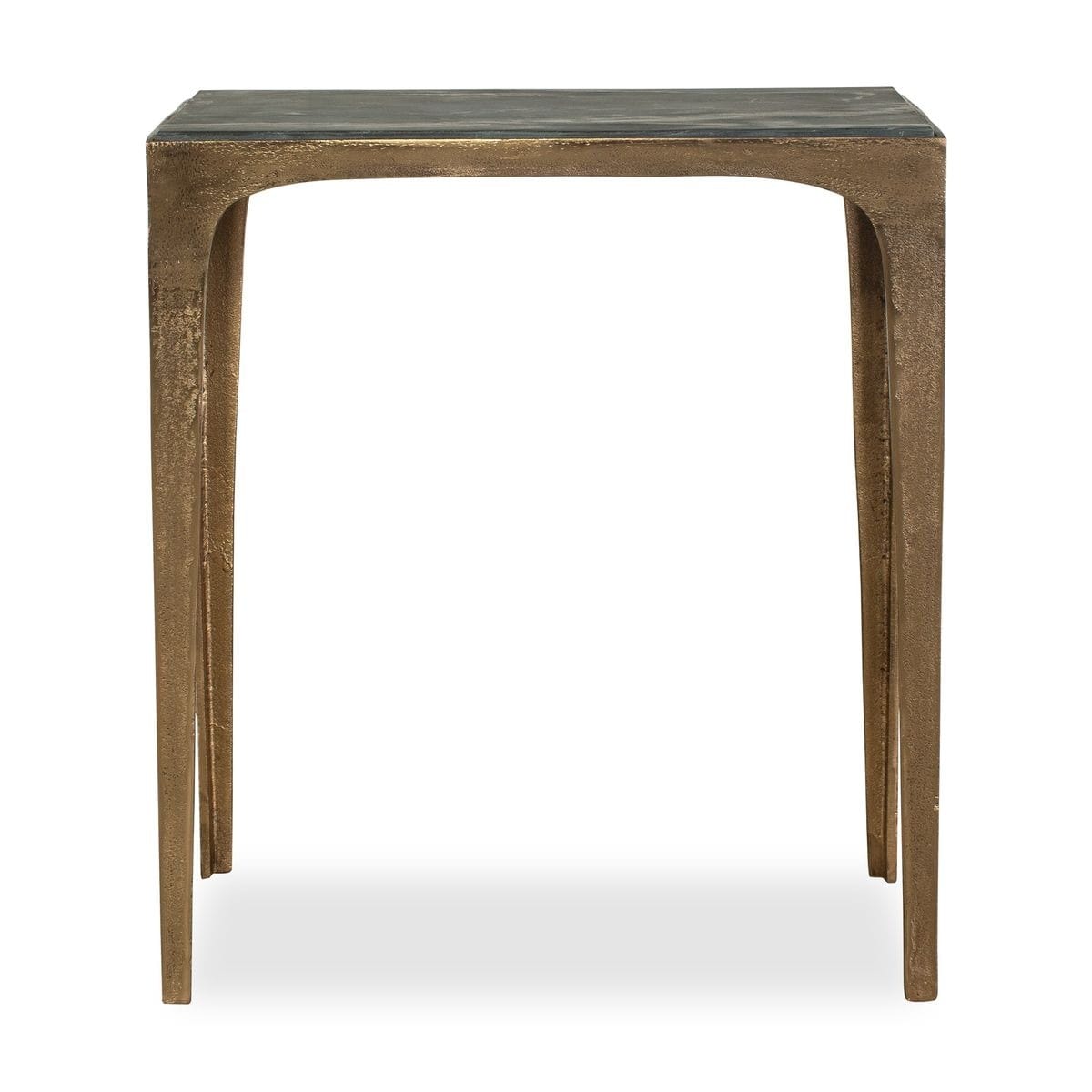 Keiichi Living Corbusier Marble & Brass Side Table House of Isabella UK