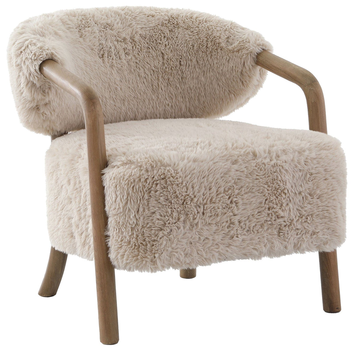 Keiichi Living Cotswold Lion Accent Chair in Faux Sheepskin House of Isabella UK