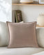 Keiichi Living Cotton Velvet Cushion in Dusky Rose - 51 x 51 cm House of Isabella UK