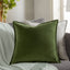 Keiichi Living Cotton Velvet Cushion in Olive - 51 x 51 cm House of Isabella UK