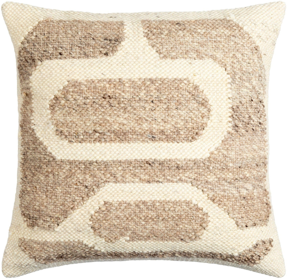 Keiichi Living Deccan Traps Woven Cushion in Beige - 51 x 51 cm House of Isabella UK