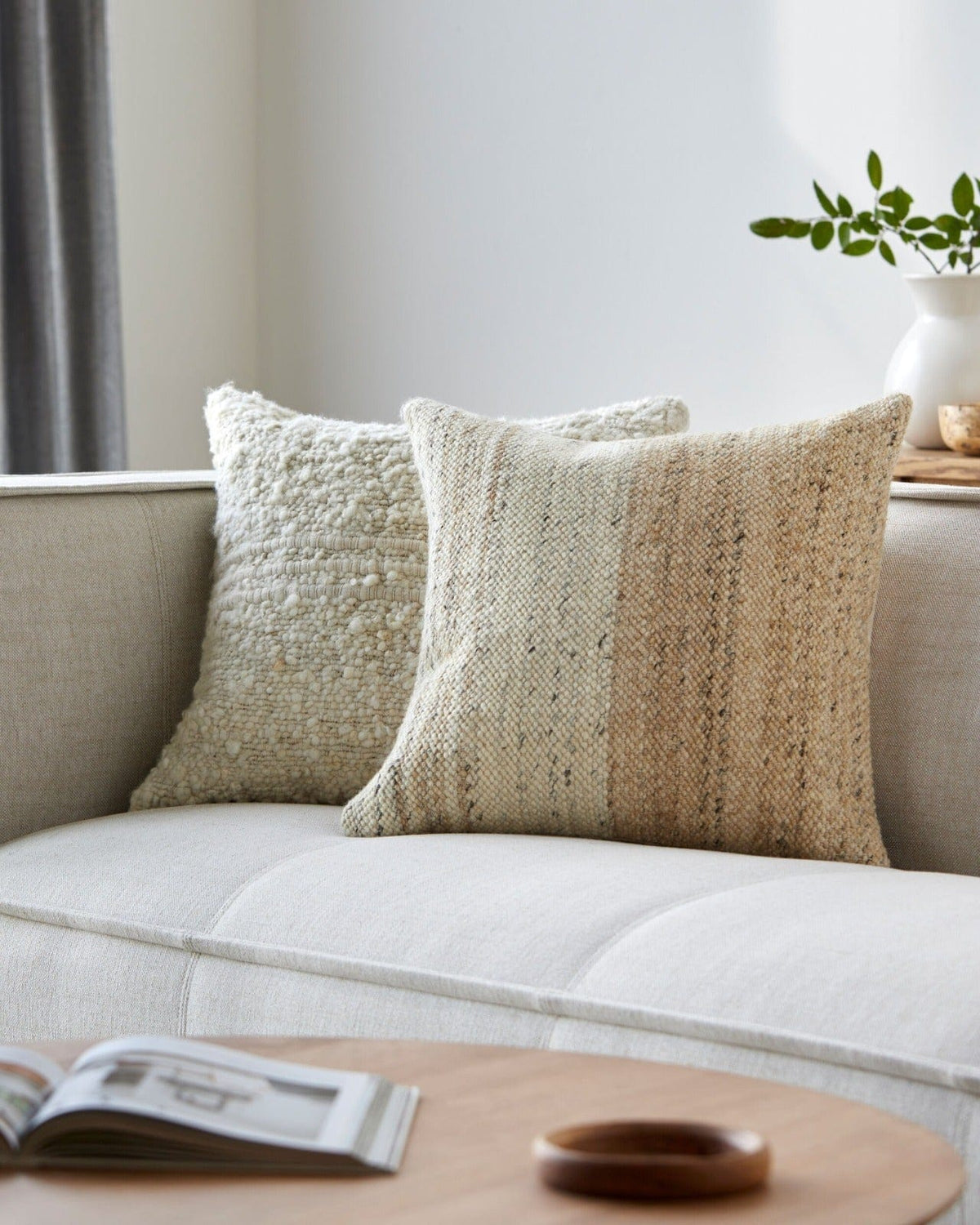 Keiichi Living Deccan Traps Woven Cushion in Light Beige - 51 x 51 cm House of Isabella UK