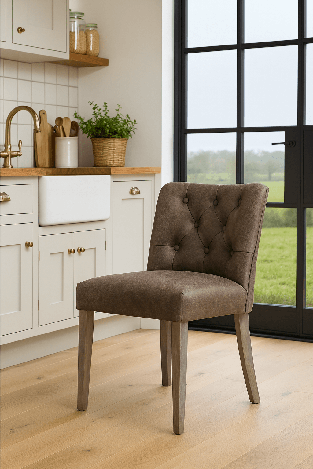 Keiichi Living Dumbleton Dining Chair in Italian Top Leather House of Isabella UK
